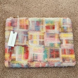 NWT Anthro Sherpa zipper clutch